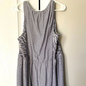 Midlength striped with gray dress